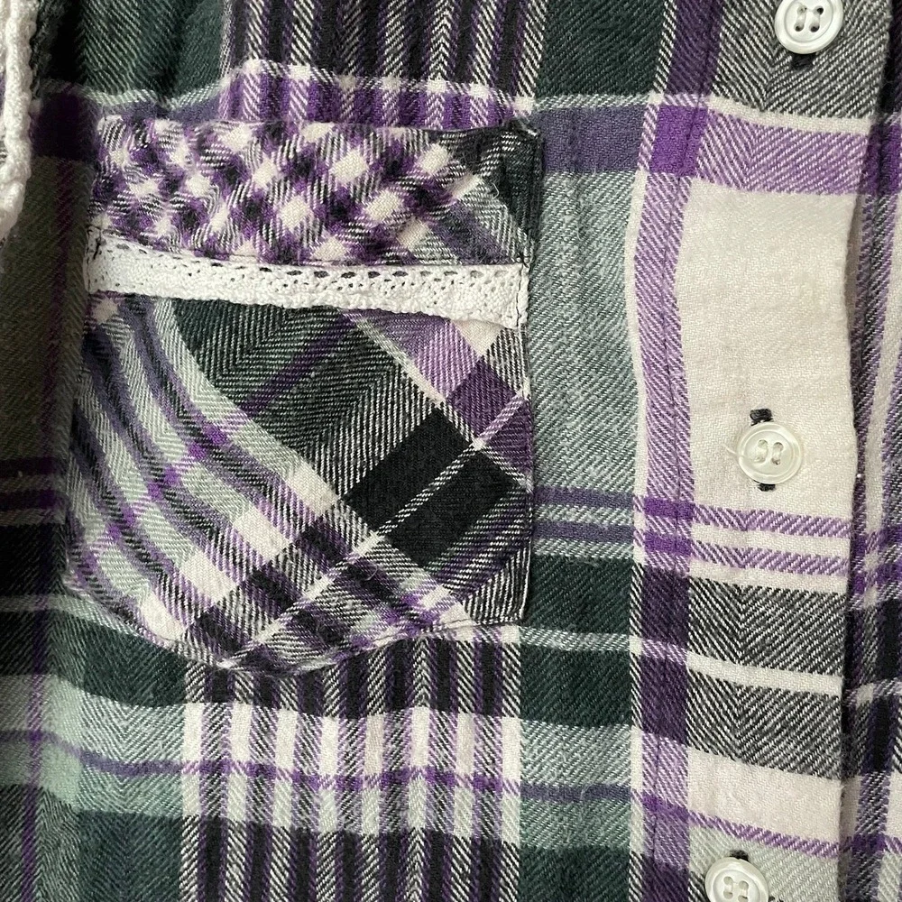 Vintage Malu Malu Purple‎ Flannel Button Up Shirt, L